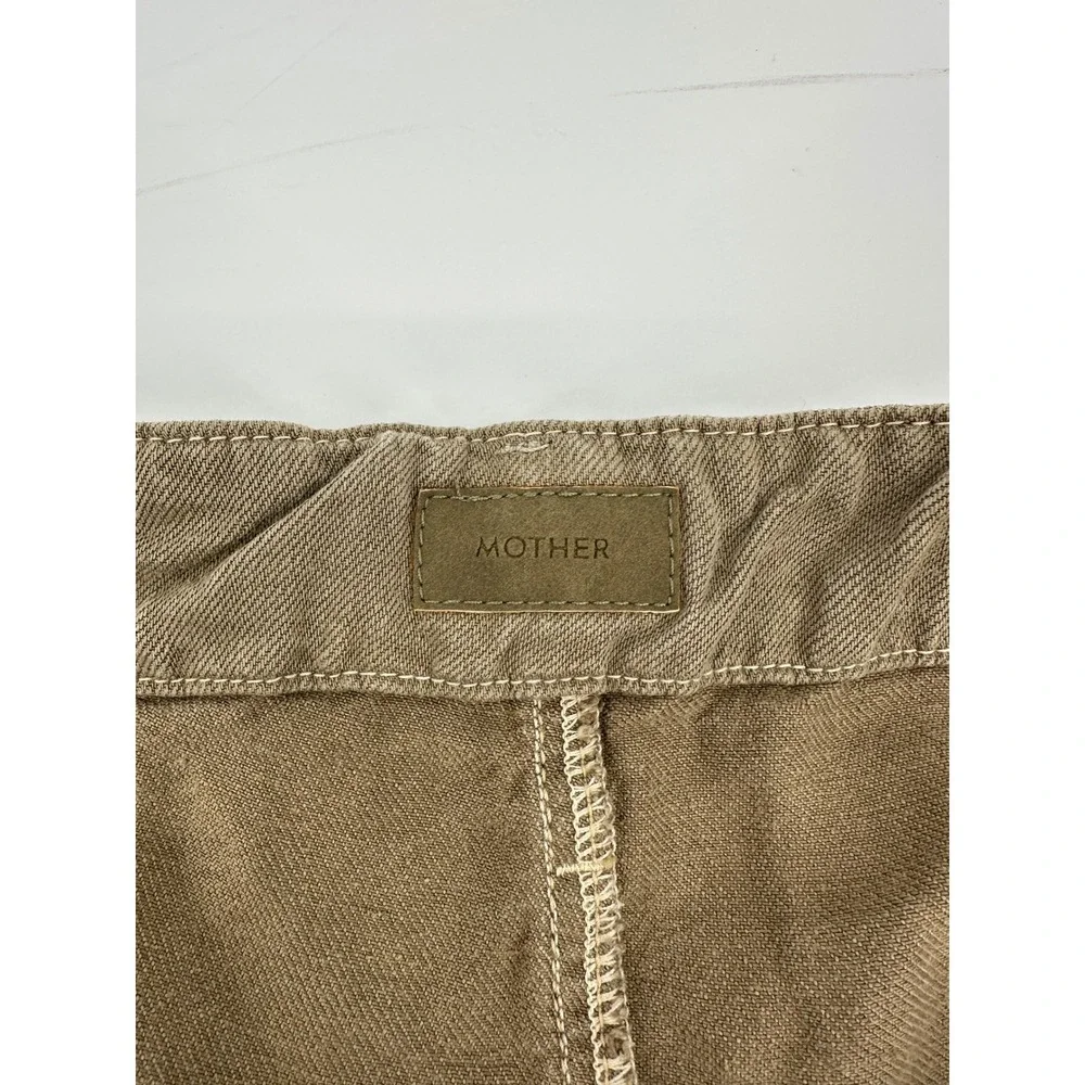 MOTHER The Chute Paperbag Shorts‎ Olive Green High Waist Tie Belt Womens 26